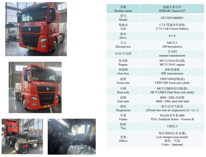 Sinotruck SITRAK tractor truck-G7