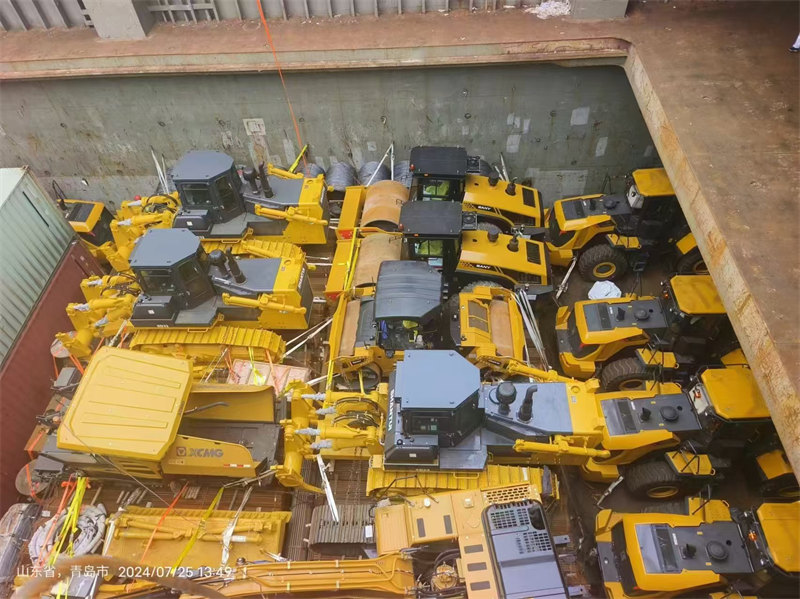 Used Vehicle Export in Progress: Fleet Being Loaded for Overseas Shipment